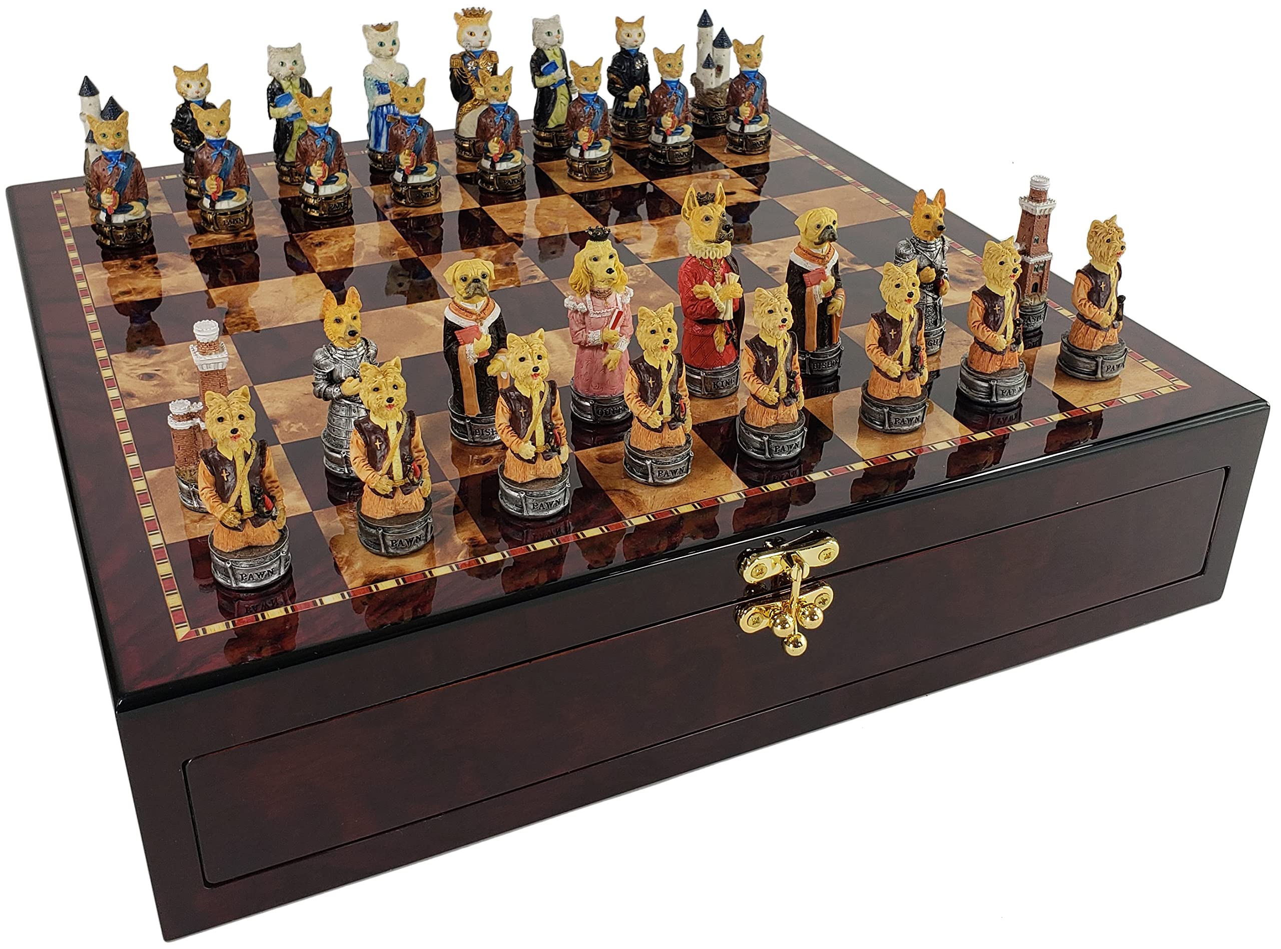 ボードゲーム チェス「MINIATURE ANIMAL CHESS SET」 Animal Chess Set - Chinese Mice Chess Set - Antique White